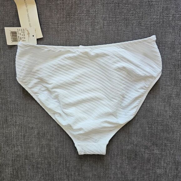 Gottex Tutti Frutti Underwire White Ribbed Tankini Top 40 E high waist bottom 10 - Picture 4 of 16